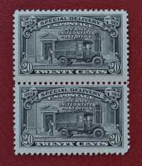 Марки США, 20 Центов. Special Delivery 1925г. Сцепка из 2 штук