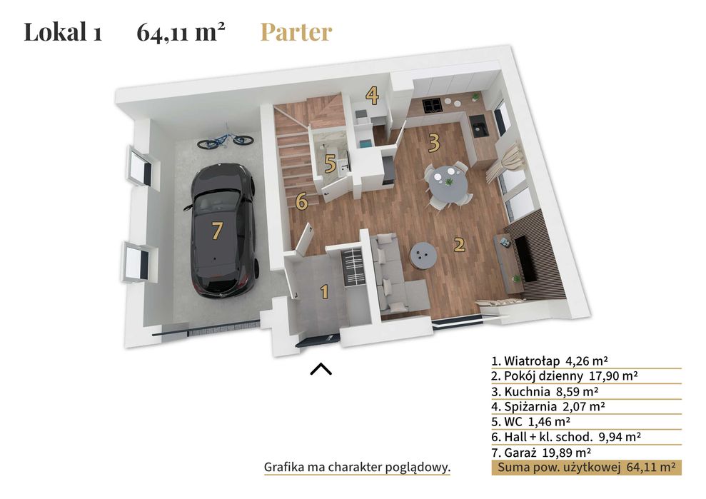 Dom BLIŻNIAK Lunaro A z garażem i ogrodem-Bukówko  Krotoszyn