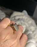 Lindíssimo conjunto de anel e brincos de ouro com diamantes