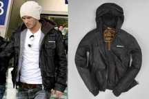 David Beckham SUPERDRY 1580zł kaptur kurtka skórzana skóra M/L diesel