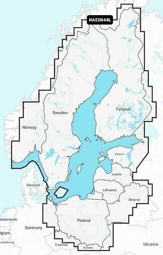 Mapa Navionics+ EU644L Polska, Bałtyk, Skandynawia