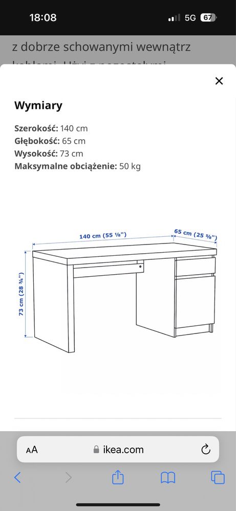 Biurko w bardzo dobrym stanie .