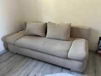 Kanapa sofa beżowa z poduszkami