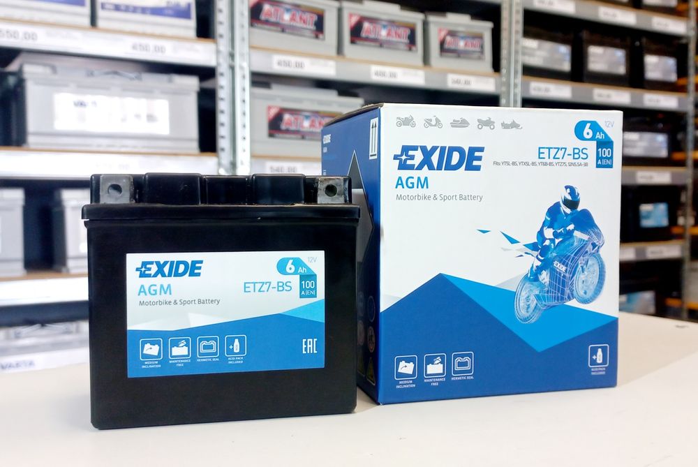 Wysyłka Gratis Akumulator motocyklowy AGM EXIDE ETZ7-BS 6Ah 100A