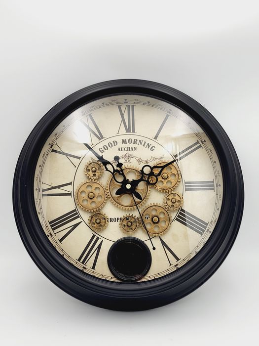 Zegar ścienny - duży, metalowy, industrialny