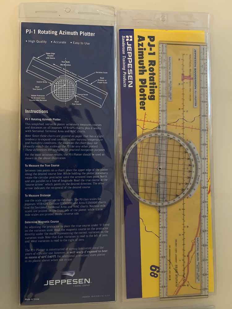 Jeppesen linijka nawigacyjna PJ-1 Rotating Azimuth Plotter