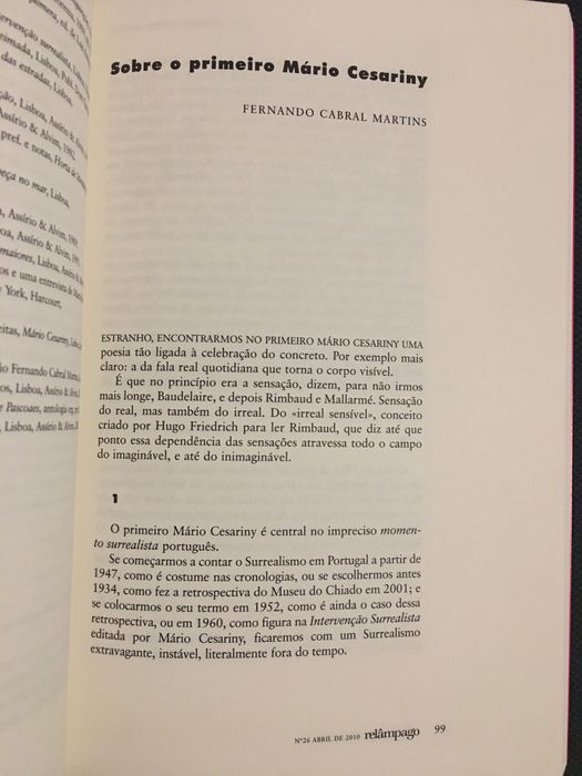 Relâmpago. Mário Cesariny