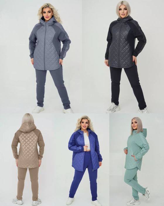 Тёплый костюм с курткой 3 цвета 48 58