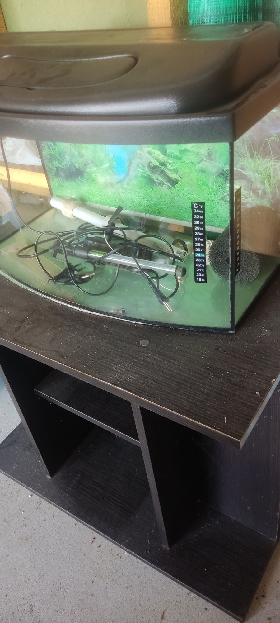 Akwarium kompletny zestaw wraz z meblem i akcesoriami