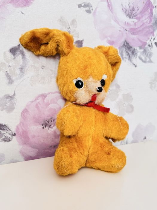 Maskotka, pluszak królik, króliczek PRL trociniak, retor zabawka