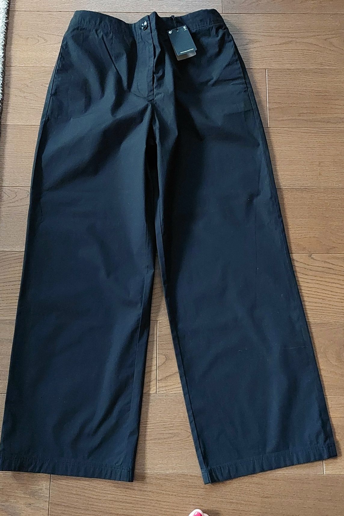 Massimo Dutti czarne bawełniane, proste, spodnie r40