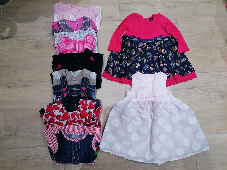 - 70% | Mega paka ok. 150 szt. dziewczynka r. 74+akcesoria |4 pory rok