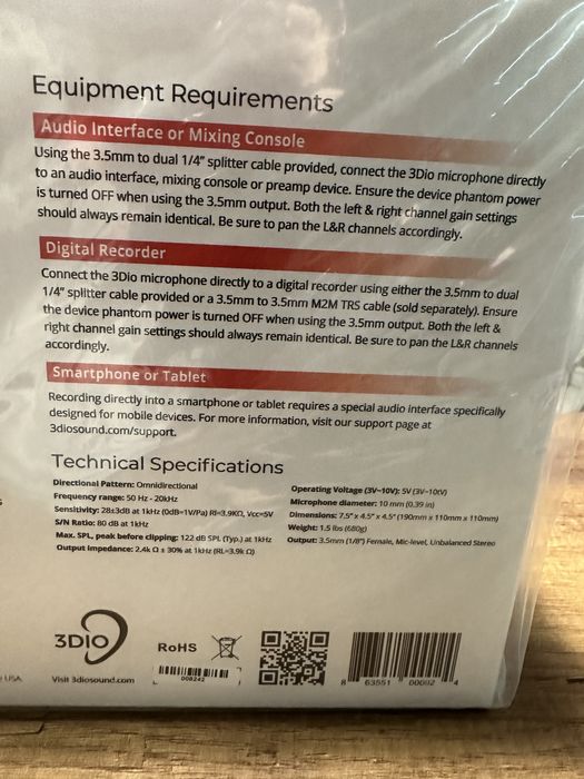 Мікрофон 3Dio FS Binaural Microphone