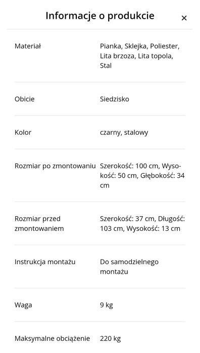 Siedzisko na przedpokój