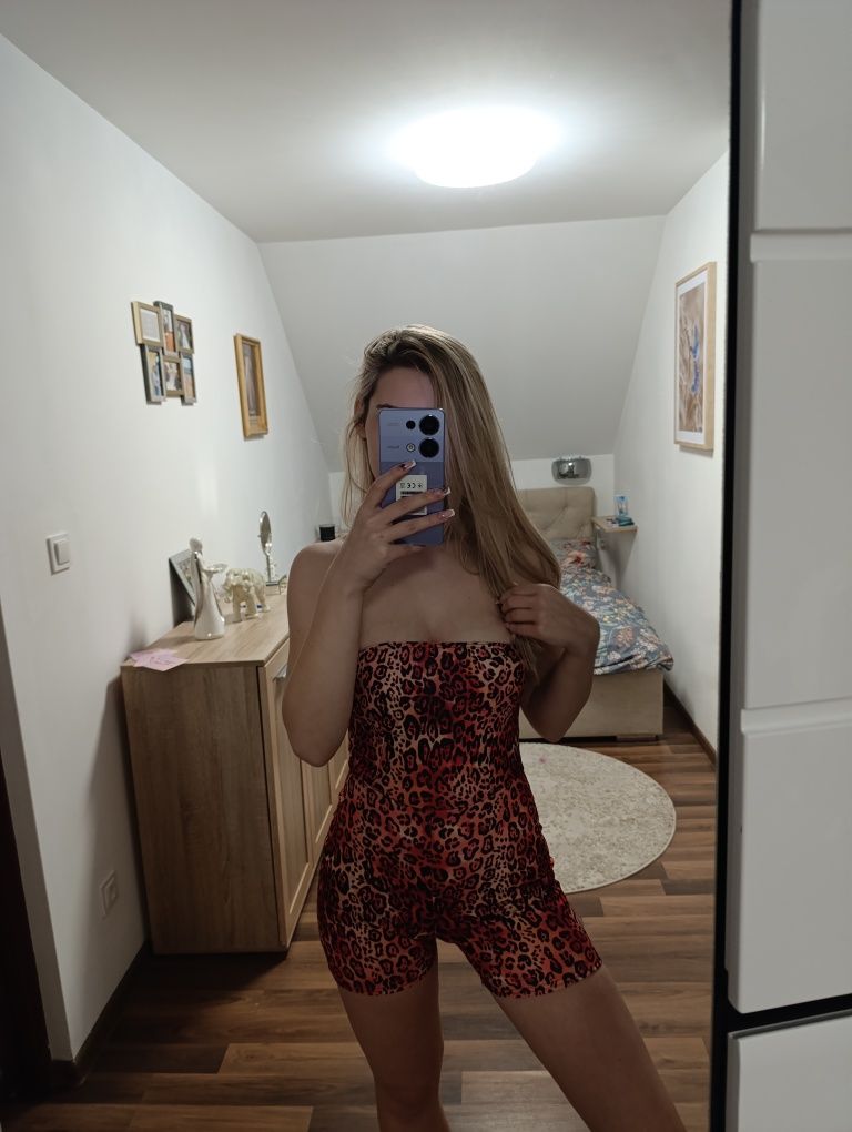 Kombinezon hiszpanka odkryte ramiona nowy sexy krótki impreza XS s