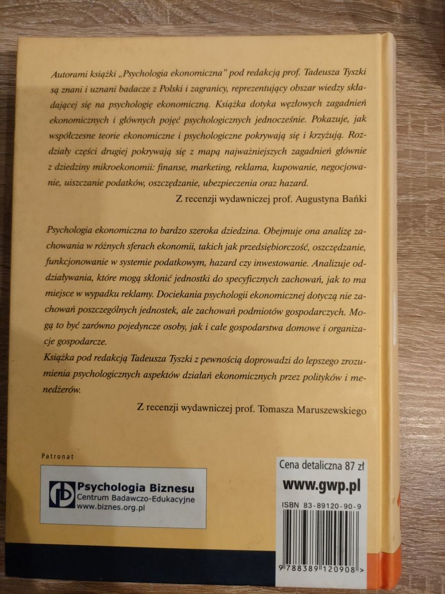 Psychologia ekonomiczna redakcja Tadeusz Tyszka