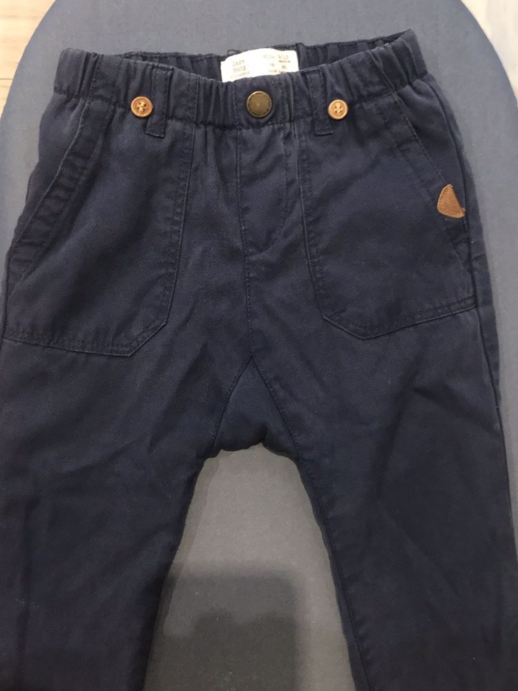 Штаны брюки Zara нарядные, синие  9-12 мес, 80 см