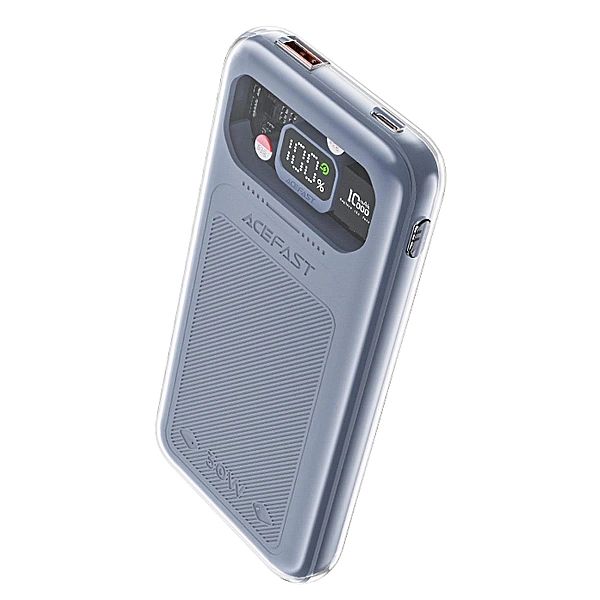 Acefast powerbank 10000mAh Sparkling Series szybkie ładowanie 30W szar