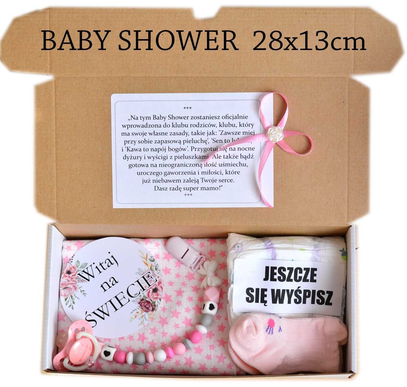 Zestaw prezentowy narodziny dziecka, wyprawka BABY Shower, chrzest