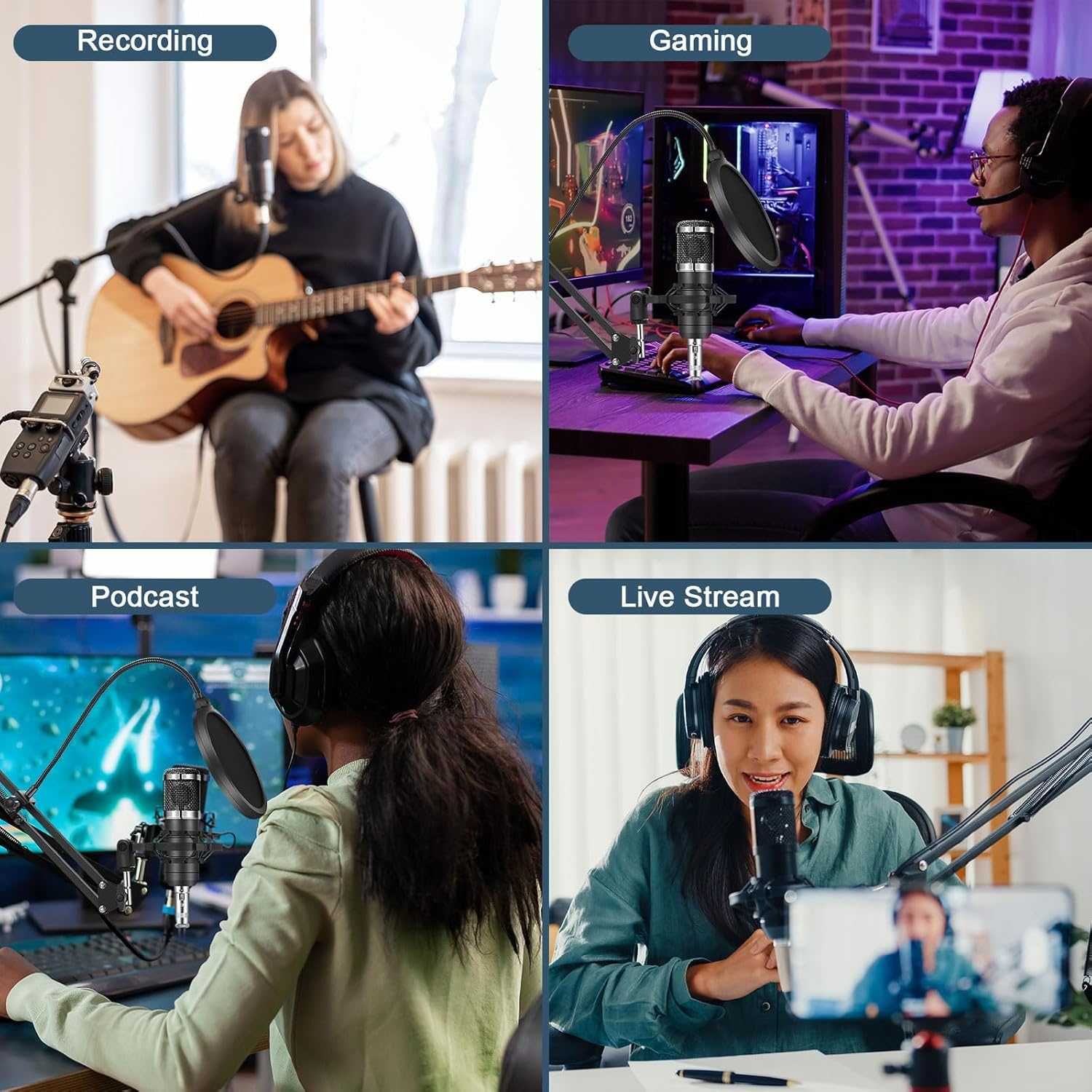 Podcast mikrofon do 2, ALPOWL Audio Interface BM800