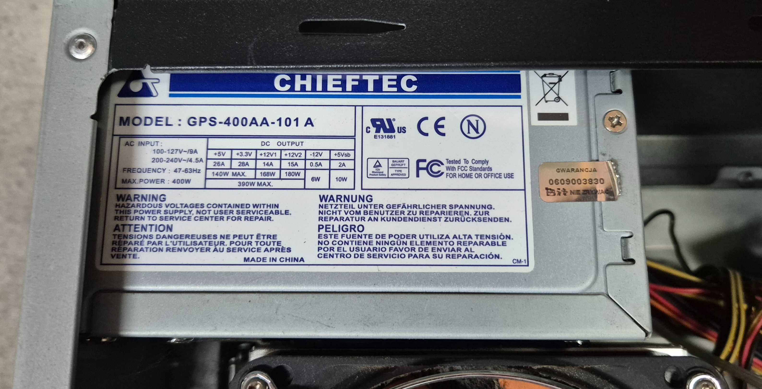 Stary komputer - Intel E5200/ GF8400GT/ 2 GB DDRII/ 400W/ HDD 330 GB
