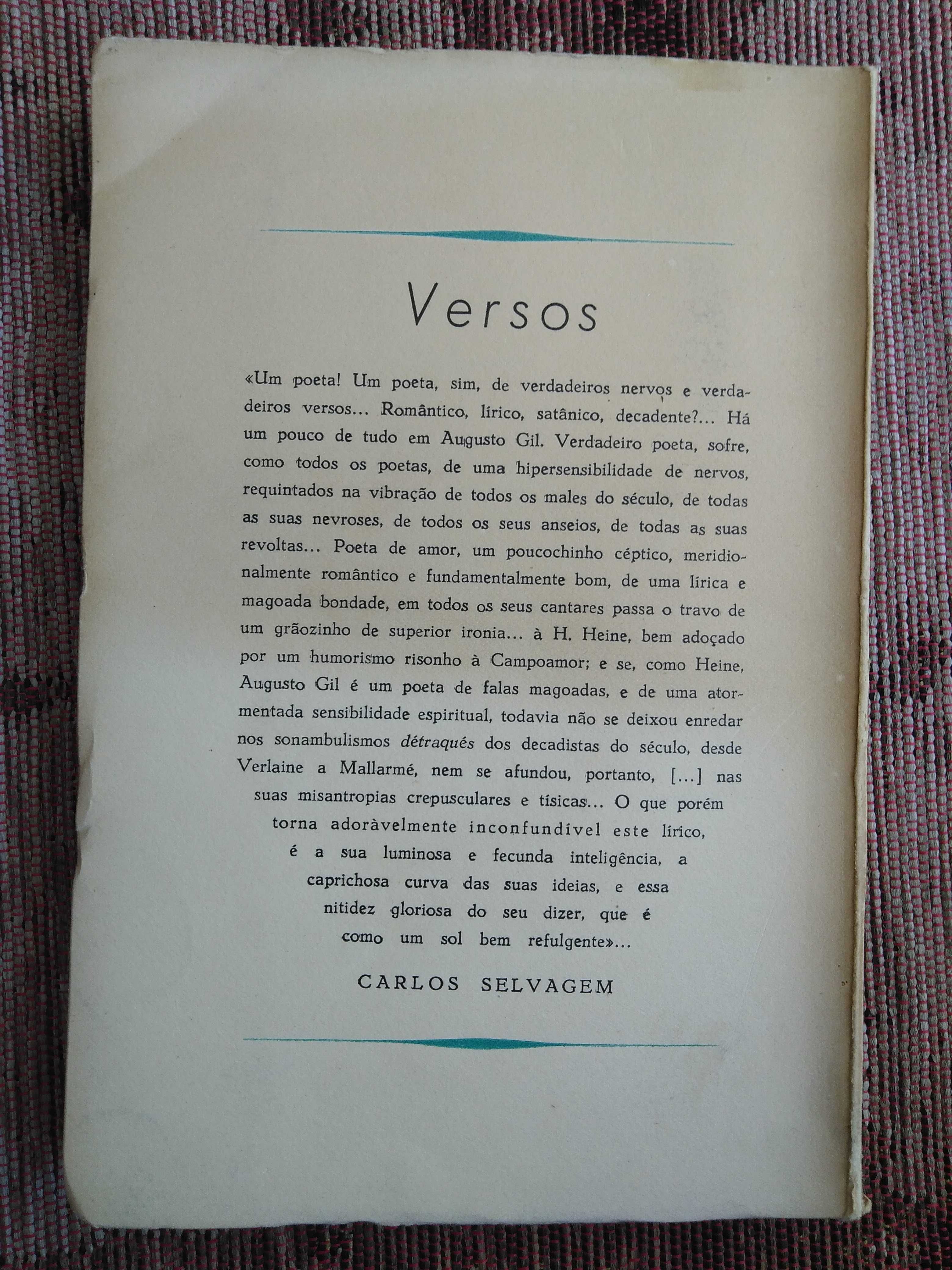 livro: Augusto Gil “Versos”