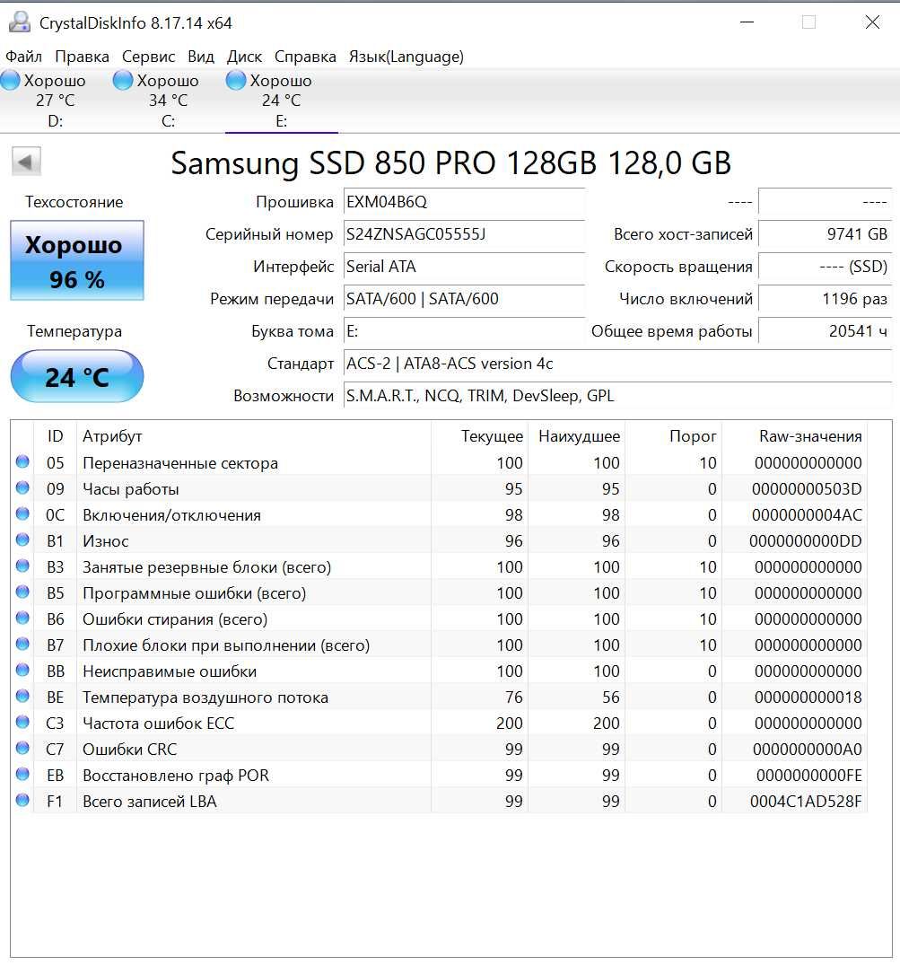 SSD диск накопичувач Samsung 850 PRO 128Gb та 256GB MLC
