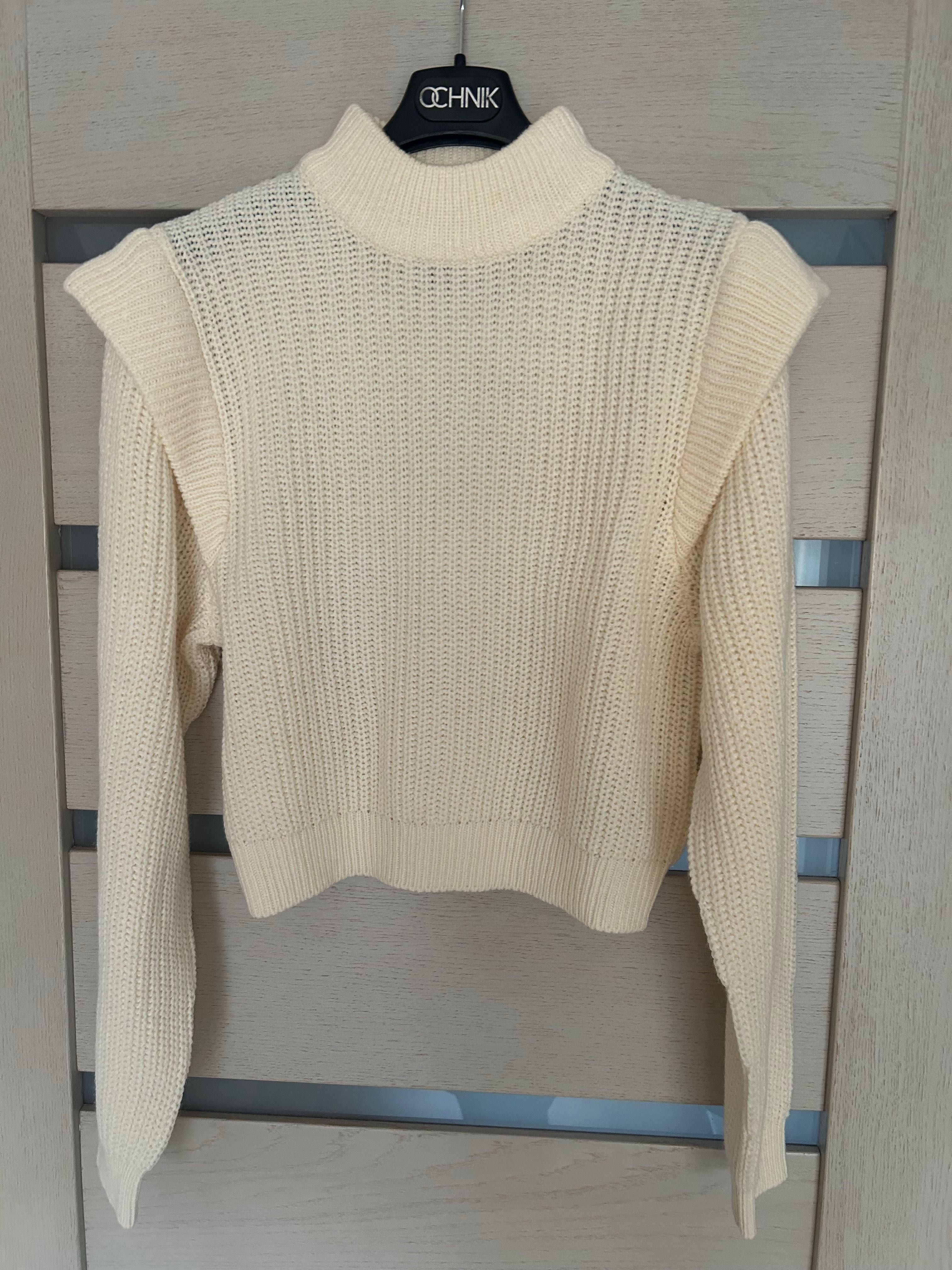 H&M kremowy sweterek z dzianiny rozmiar S.