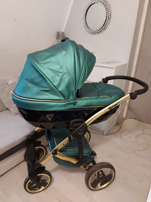 Wozek 3w1 4w1 junama diamond fluo line zielony ekoskora możliwa wysyłk