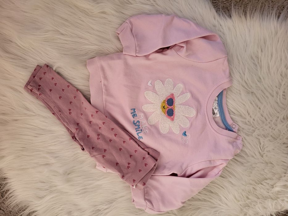 Paka zestaw 3 kompletów dresowych bluza legginsy spodnie 80 9-12