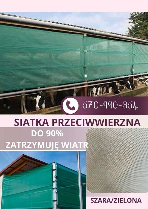 Tkanina/ siatka przeciwwietrzna/ wiatrochronna na otwarte budynki 1x25