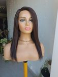 Peruka z włosów naturalnych w 100% ciemny brąz Agniesza lacefront
