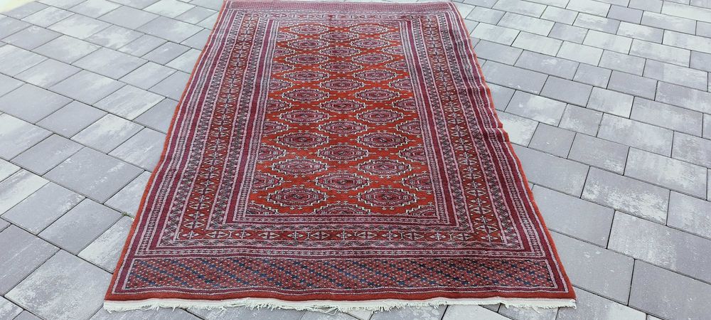 Buchara ręcznie tkany dywan wełniany 194 x 123 cm wełna 100%