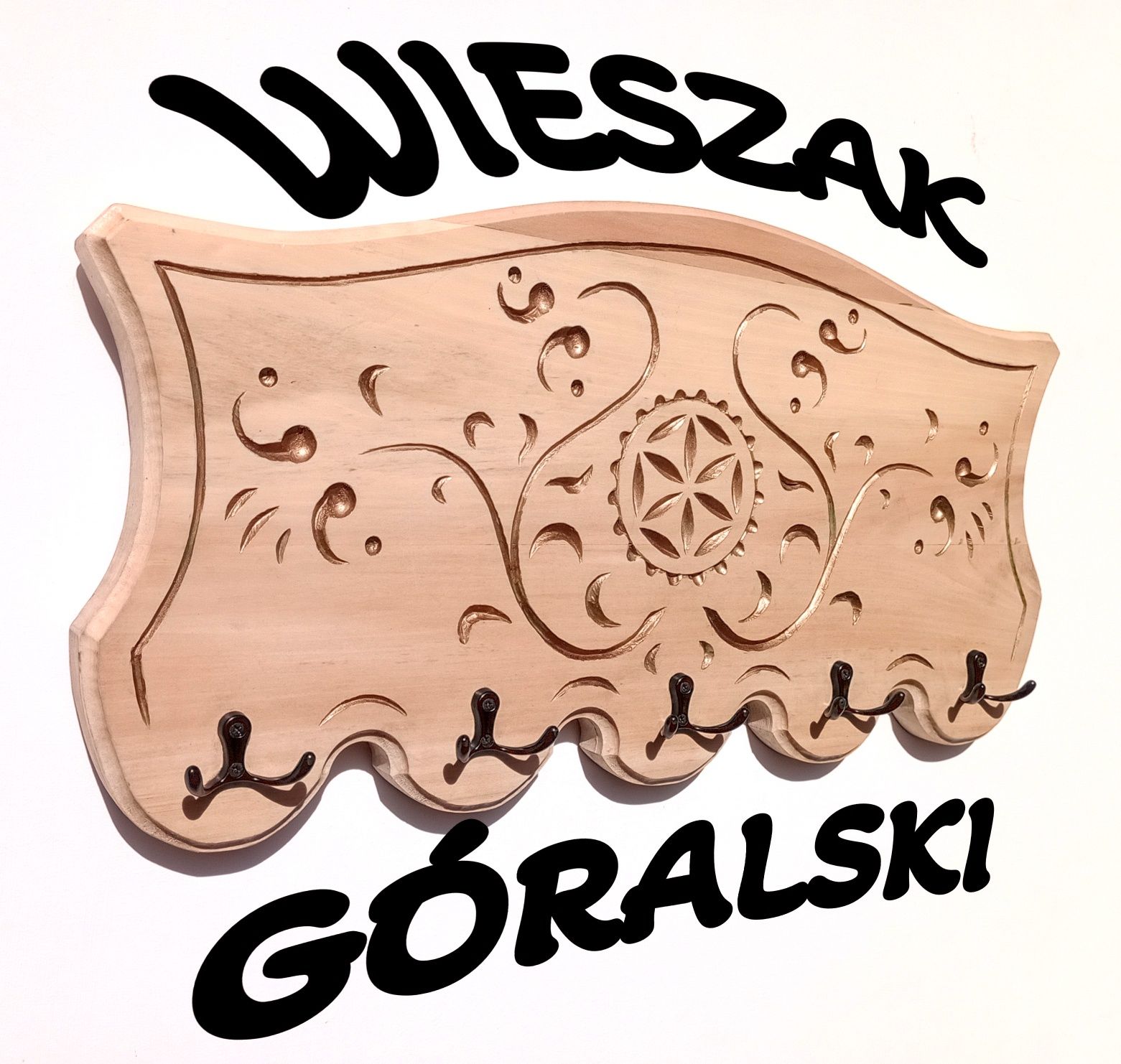 WIESZAK NA UBRANIA  Parzenica rozeta góralska ścienny ściane 60 x 30cm