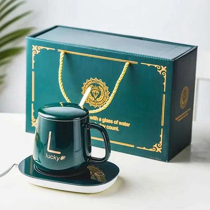 Чашка 400мл на підставці з підігрівом до +55 °С, Зелена