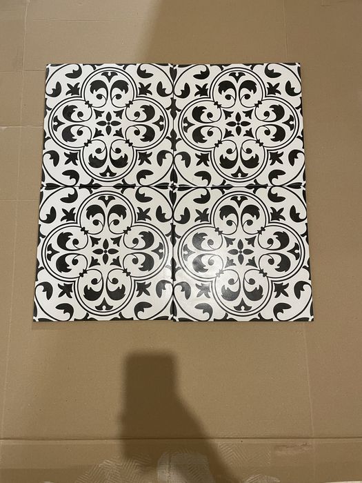 Gres szkliwiony Opoczno Patchwork Naomi white black Satin 30x30