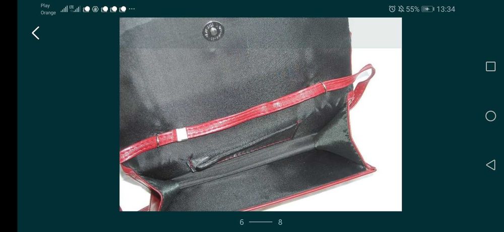 Efektowna Torebka Kopertówka jaskrawa czerwień- jak NOWA!!!