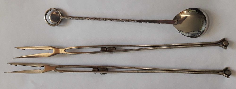 widelczyki i łyżeczka posrebrzane