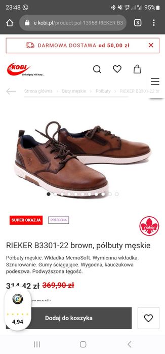 Buty Rieker Made on Germany rozmiar 42 za mniej niz polowe ceny nowe