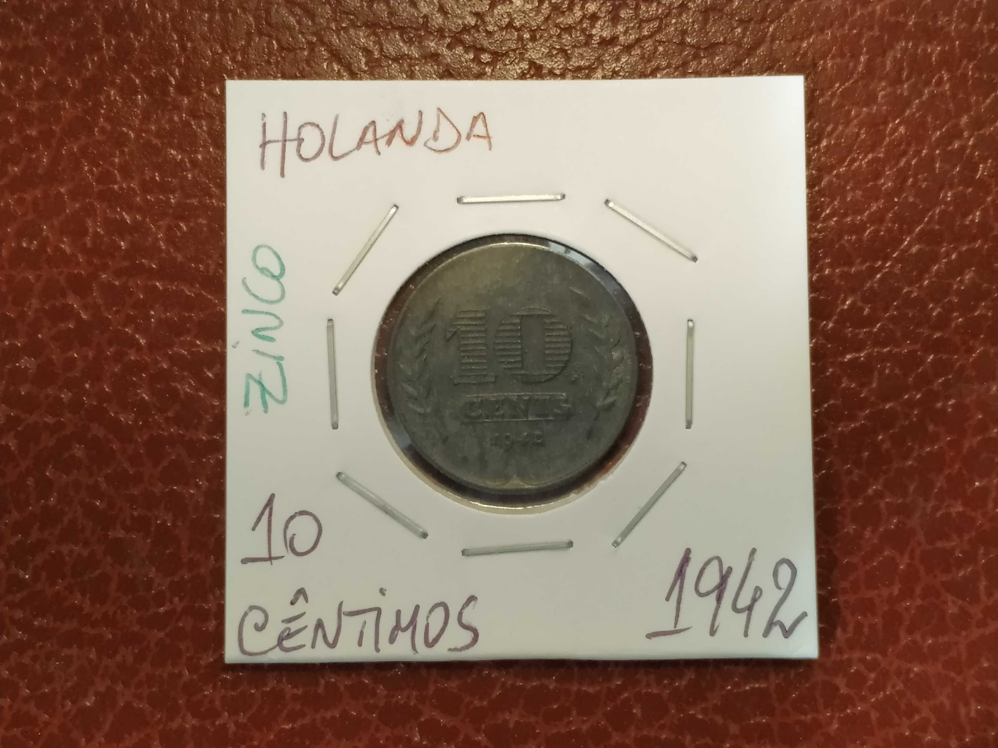 Holanda - moeda em zinco de 10 cents de 1942 (plantas)