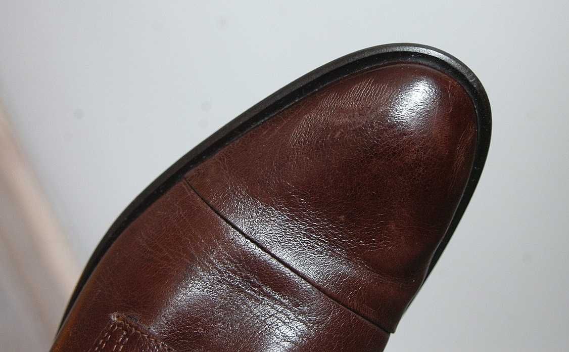 brązowe skórzane buty półbuty sznurowane derby LAN-KARS - rozmiar 36