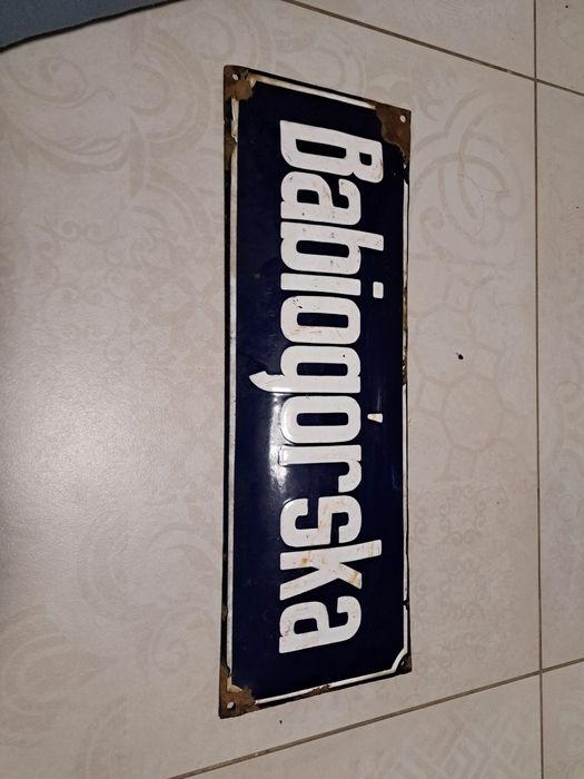 Stara zabytkowa Tablica szyld  emaliowany ulica