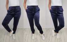 r. 3XL-6XL Spodnie welurowe GRANATOWE spodnie dresowe TU 5XL-6XL