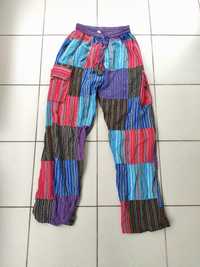 Spodnie Made in Nepal retro alladyny kolorowe r. M/L