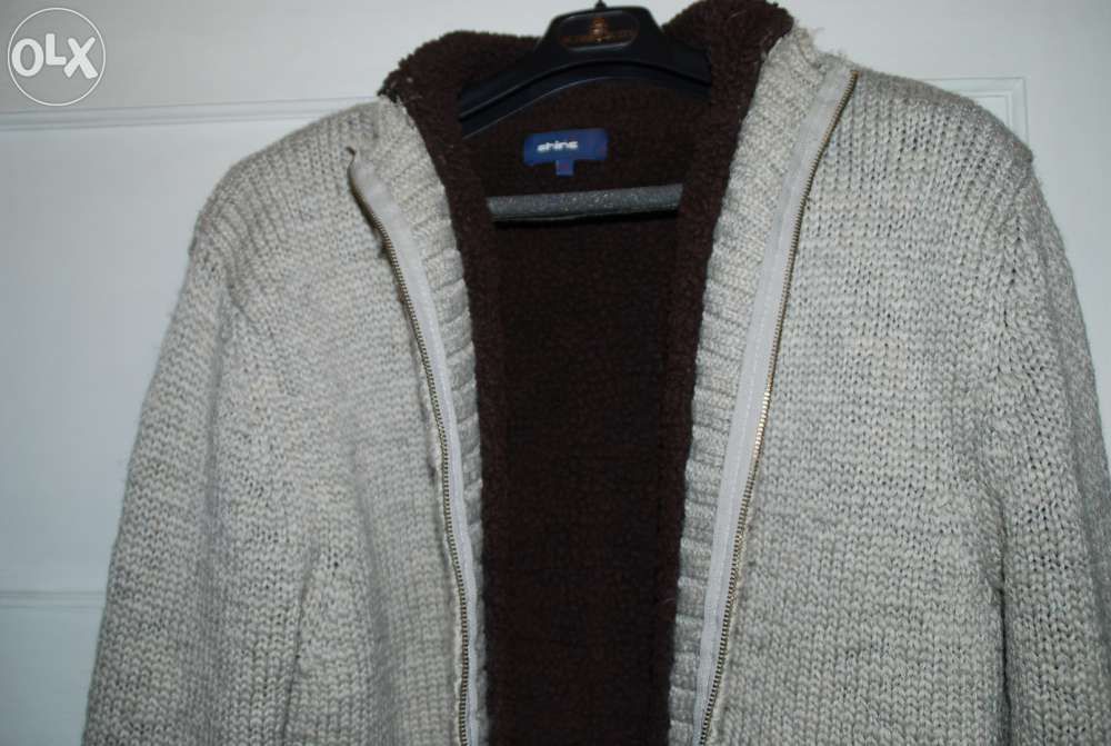 Super Gruby Sweter SHINE rozpinany, rozm. XL