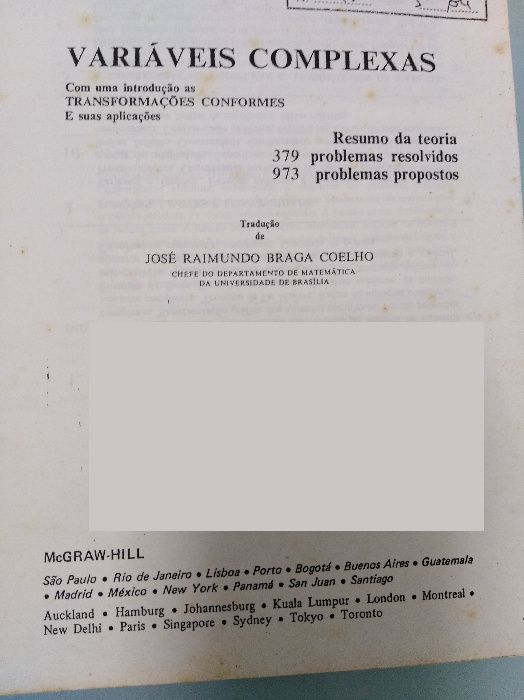 Sebenta Variáveis Complexas – Murray R. SPIEGEL