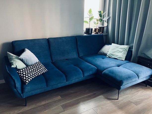 Narożnik Campina mini granat velvet welur