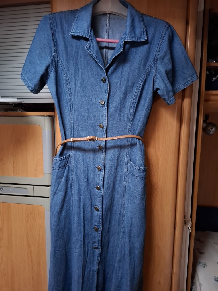 Vestido comprido camiseiro ganga