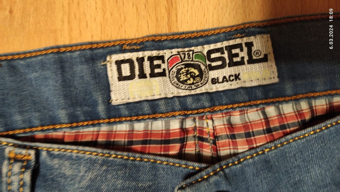 Diesel W 40 L 34 cienkie spodnie jeansowe