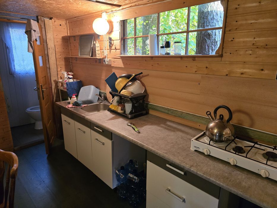 Przyczepa z domkiem na działce w Siemianach, 100m do jeziora!